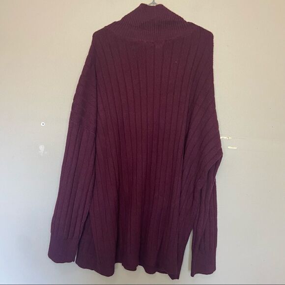 Nordstrom NWT Burgundy Stem Turtleneck Ribbed Sweater Size XXL - Picture 7 of 7
